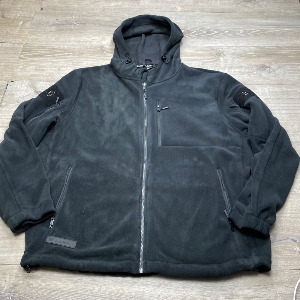 Baerskin Tactical Fleece Hoodie Jacket Mens 3XL Black Full Zip Outdoor Utility
